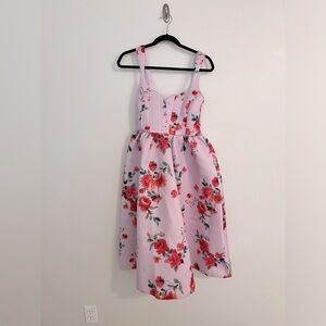 ASOS Design corset floral midi dress – lilac floral. Size 4